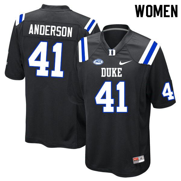 Women #41 Grissim Anderson Duke Blue Devils College Football Jerseys Sale-Black